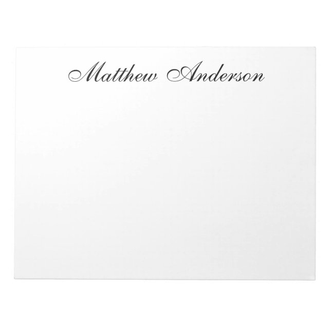 Monogrammed Script Notepad (Front)
