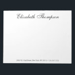 Monogrammed Script Notepad<br><div class="desc">This 11 x 8.5 notepad with 40 pages with your name, address, and phone number in beautiful, modern yet traditional fonts is perfect for writing notes to office personnel, family, and friends! You will love having it to jot things down on. It makes a great gift for any distinguished woman....</div>