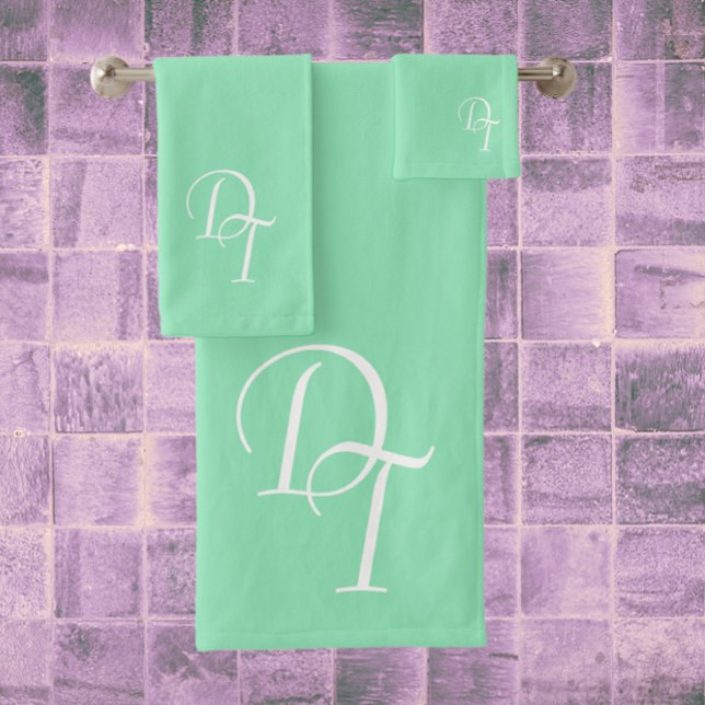 Monogrammed - seafoam green bath towel set (Creator Uploaded)