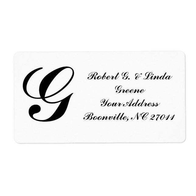 MONOGRAMMED- SHIPPING  ADDRESS LABELS (Front)