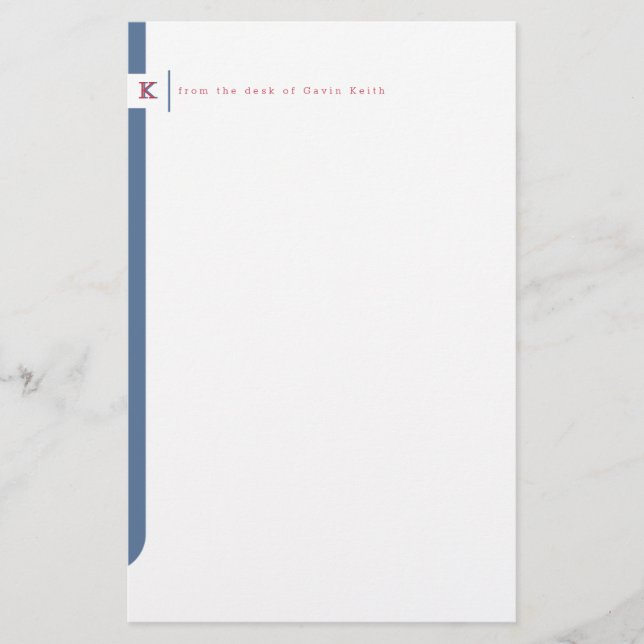 Monogrammed Sidebar Stationery (Front)