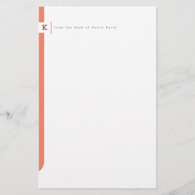Monogrammed Sidebar Stationery (Front)