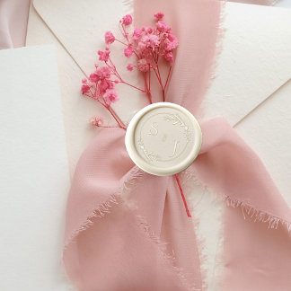 Monogrammed simple wedding bride & groom' initials wax seal stamp