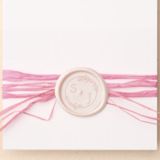 Monogrammed simple wedding bride & groom' initials wax seal sticker