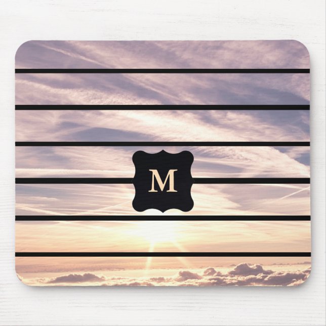 Monogrammed sky scene mouse mat (Front)