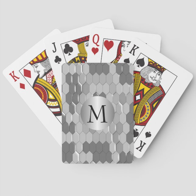 Monogrammed Snakeskin Design Playing Cards (Back)