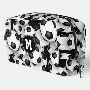 Monogrammed soccer balls pattern  dopp kit