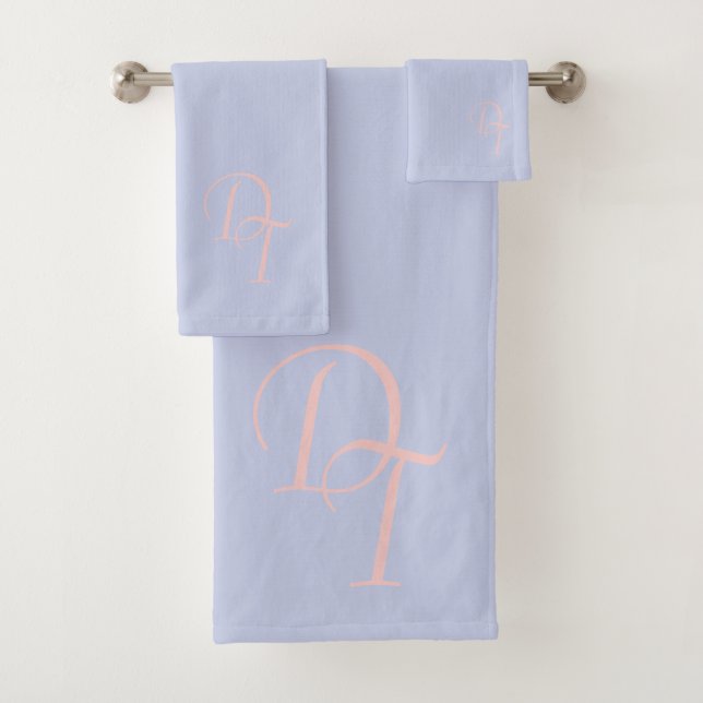 Monogrammed -   soft lilac solid bath towel set (Insitu)
