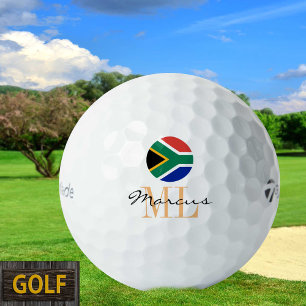 Monogrammed South African Flag & Africa Golf Balls