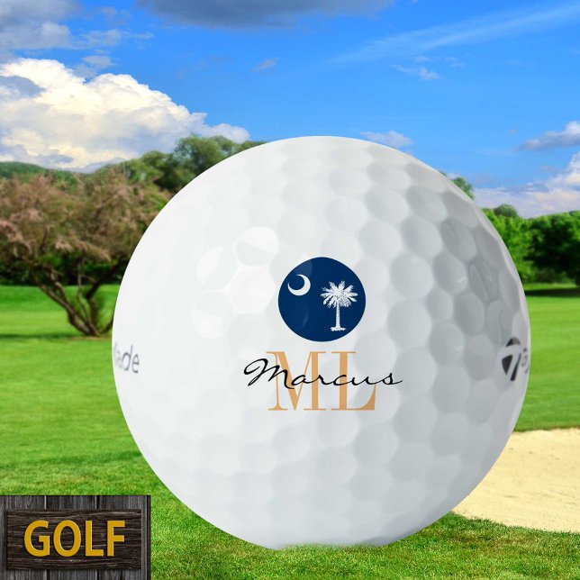 Monogrammed South Carolina Flag & S Carolina, USA Golf Balls (Creator Uploaded)