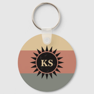 Monogrammed Southwestern Style Motif Key Chain