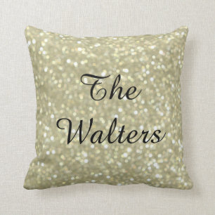 Monogrammed Sparkly Gold Pillow