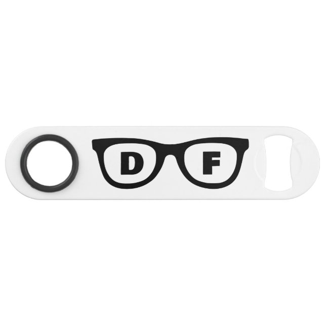 Monogrammed spectacles custom speed bottle opener (Back Horizontal)