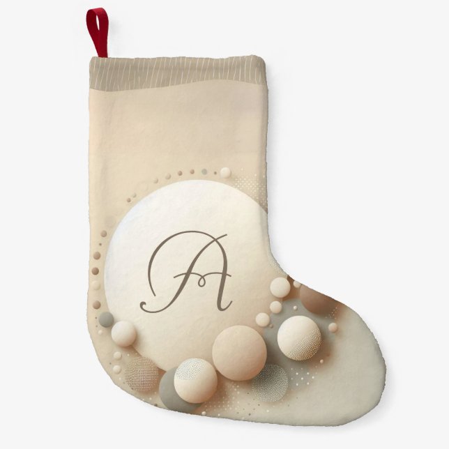 Monogrammed Sphere Harmony Small Christmas Stocking (Front)