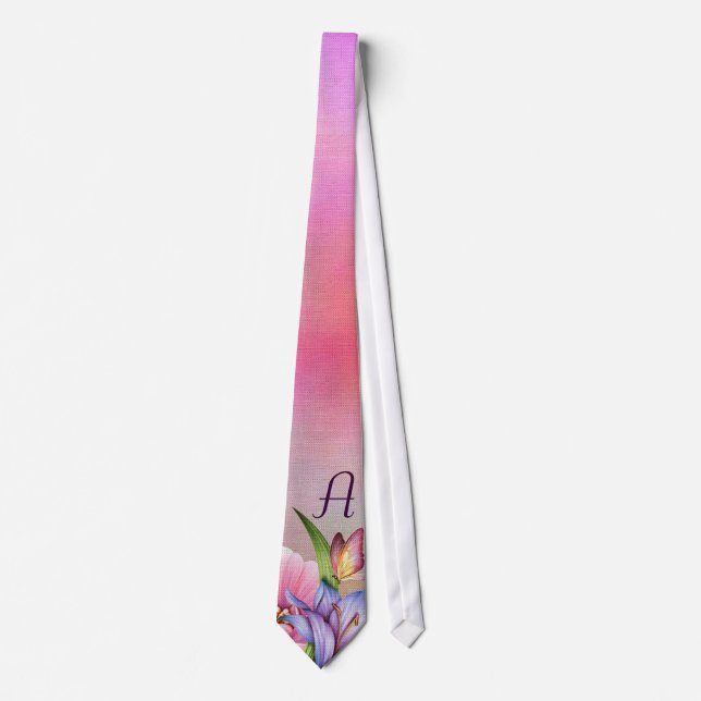 Monogrammed Spring Bouquet Tie (Front)