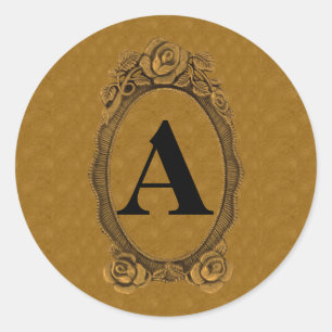 Monogrammed Stickers in Gold and Black