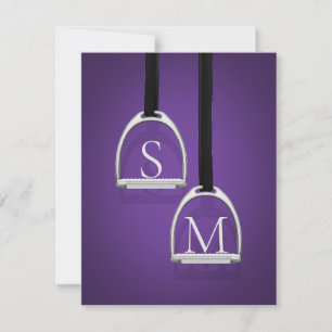 Monogrammed Stirrup Irons Dark Purple Equestrian Card
