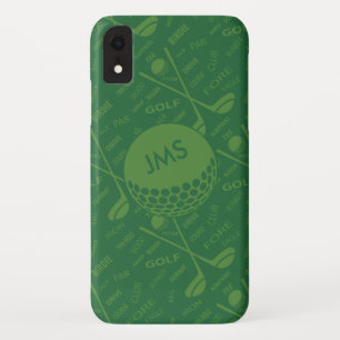 Monogrammed Subtle Golfer Pattern iPhone XR Case