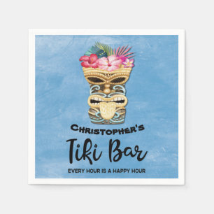 Monogrammed Summer Tiki Bar Party Napkin