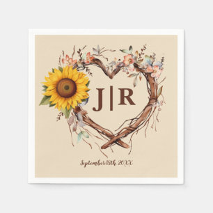  Monogrammed Sunflower Napkins