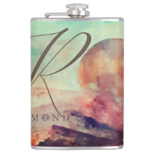 Monogrammed Sunny Clouds and Desert Landscape