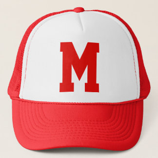 Monogrammed Superstar Red Trucker Hat
