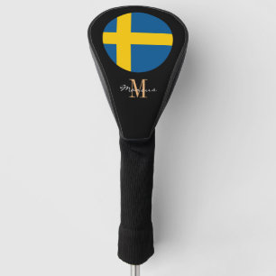 Monogrammed & Sweden Flag Golf Clubs Covers