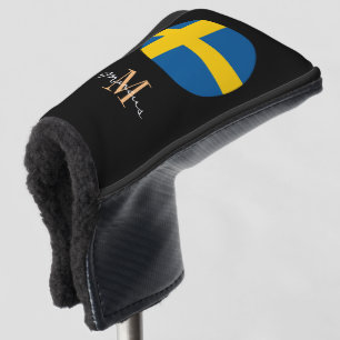Monogrammed & Sweden Flag Golf Clubs Covers 
