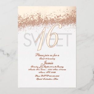 Monogrammed Sweet Sixteen Gold Pressed Glitter