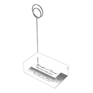 Monogrammed table card holder for elegant weddings