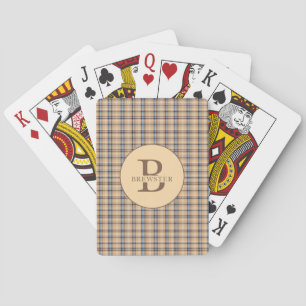 Monogrammed Tartan Plaid Family Name Playing Cards