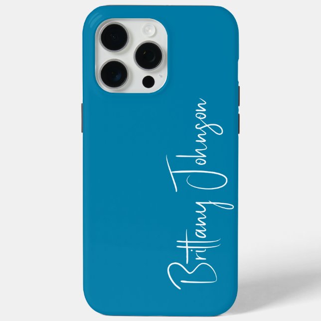 Monogrammed Teal Case-Mate iPhone Case (Back)