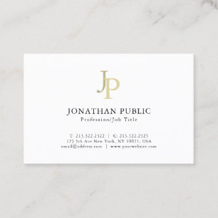 Monogrammed Template Elegant Modern Gold Simple Business Card
