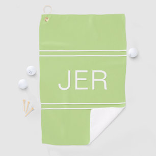 Monogrammed Template Stylish Golfer Modern Green Golf Towel
