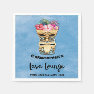 Monogrammed Tiki Bar Lava Lounge Party Napkin