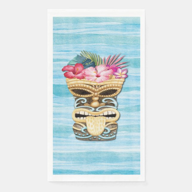 Monogrammed Tiki Bar Party Napkin (Front)