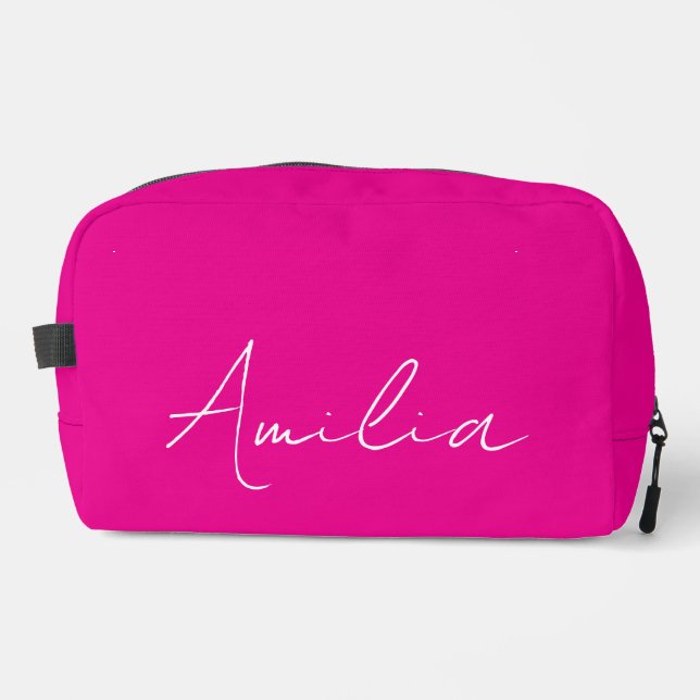 Monogrammed Toiletry Bag, Personalised bridesmaid  Dopp Kit (Front)