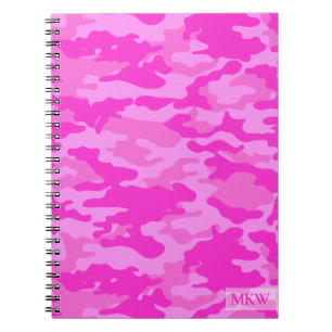 Monogrammed TS Pink Camouflage Notebook