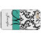 Monogrammed Turquoise Black White Swirls Damask