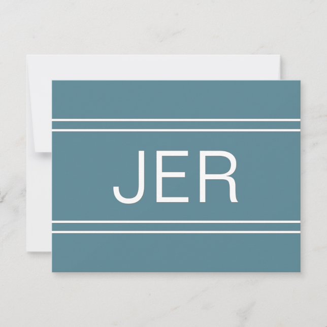 Monogrammed Turquoise Personalised Name Initial Card (Front)