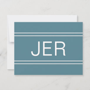 Monogrammed Turquoise Personalised Name Initial Card