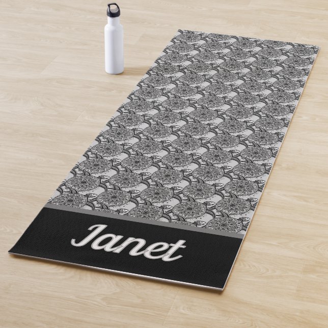 Monogrammed Turtle Mandala  Yoga Mat (In Situ)