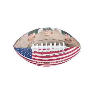 Monogrammed USA American Flag Team Photo Patriotic Football