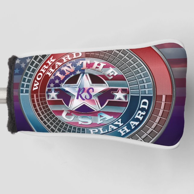 Monogrammed USA Golf Head Cover (Front)