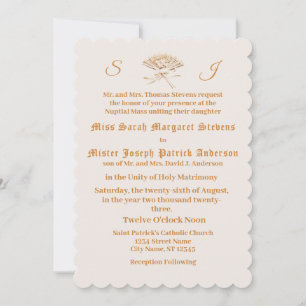 Monogrammed Victorian Fan  Invitation