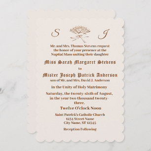 Monogrammed Victorian Fan  Invitation
