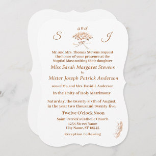 Monogrammed Victorian Fan  Invitation