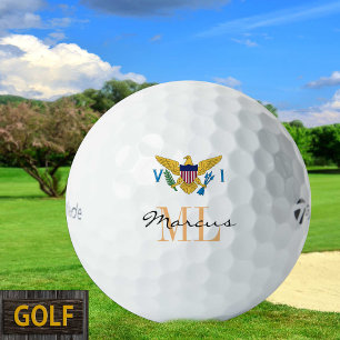 Monogrammed Virgin Islands Flag, USA Golf Balls
