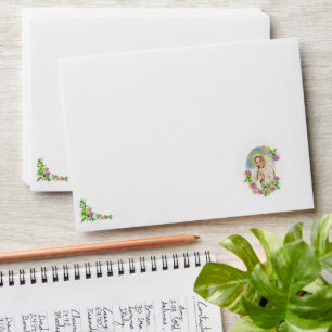 Monogrammed Virgin Mary Catholic Wedding  Envelope