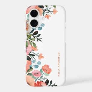 Monogrammed Watercolor Girly Tropical Laptop Cover